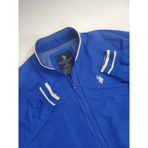 U.S. Polo Assn. Long Sleeve Full Zip Up Polyester Jacket, Blue, XL